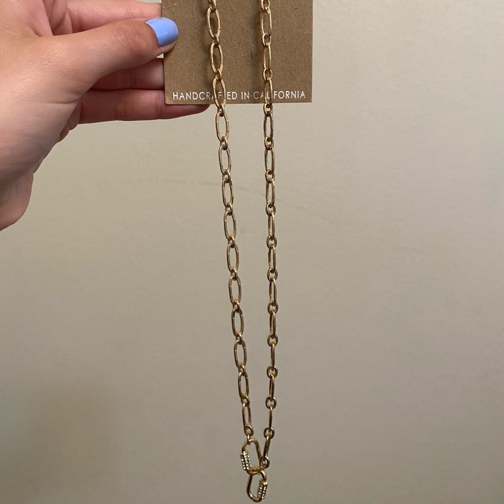 gold hoop chain with diamond detail